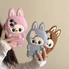 Silicone Labubu Phone Case – Cute 3D Cartoon Protective Cover for iPhone